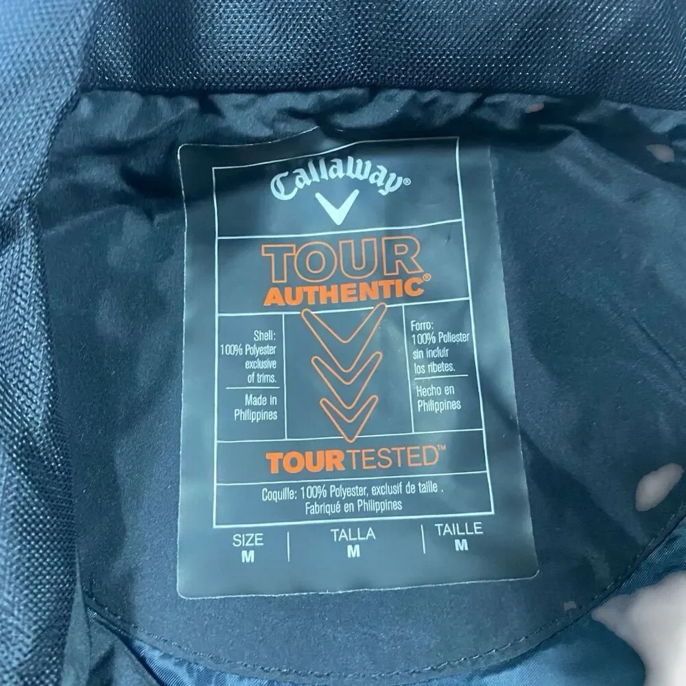 NEW W TAG Callaway Tour Authentic Performance Vest Mens MED Black Light Full Zip